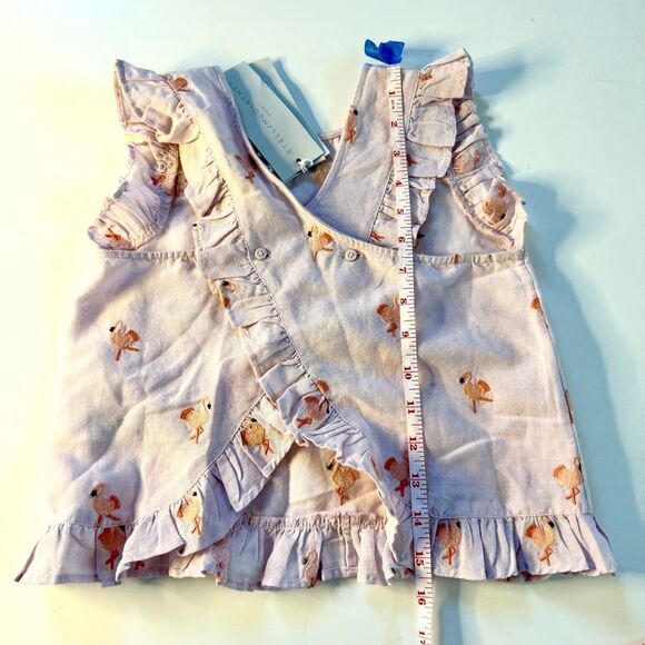 NWT Stella McCartney Kids two-piece outfit, flamingo embroidered in lavender and - Picture 14 of 16